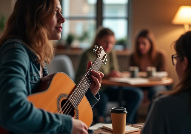 Live acoustic session sa book club meeting