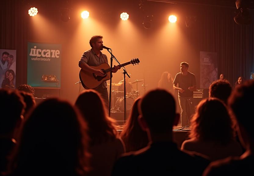 Heartfelt acoustic performance at charity fundraising event