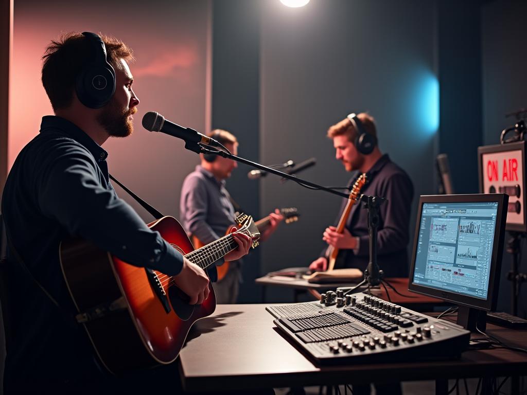 Live concert recording sa radio station studio